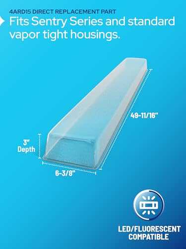 KASTLITE Vapor Tight Fixture Lens Cover Replacement, 4ARD15, 4-Pack - size: ALP-4ARD15