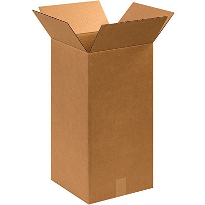 BOX USA Shipping Boxes Medium 12"L x12"W x 24"H 25-Pack, Cardboard Box for Shipping, Moving, Mailing, Packing, Packaging and Storage - size: 12"L x 12"W x 24"H