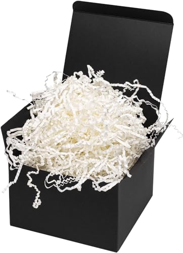 Art Secret Crinkle Cut Paper Shred Filler for Packing and Filling Gift Baskets - 2 LB (White) - color: White
