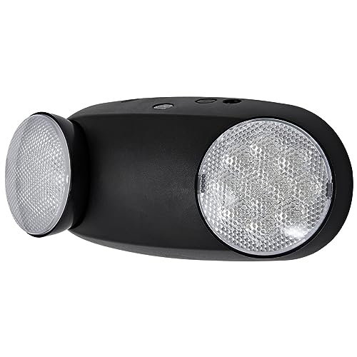 GZRUIYANG Emergency Lights with Battery Backup, 1 Pack Emergency Light, LED Commercial Emergency Lights, UL Listed, AC 120/277V, Hardwired Emergency Exit Light Fixtures for Business - (Black) - color: Black, size: 1 Pack