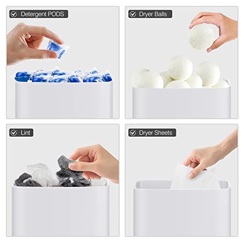 MoKo Magnetic Lint Bin for Laundry Room, White