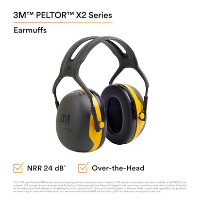 3M PELTOR Hearing Protection Ear Muffs, Over the Head Headband, NRR 24 dB