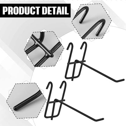 Moxweyeni 25 Pack Grid Wall Hooks, 6 Inch Black Gridwall Hanger - color: Black, size: 6 Inch
