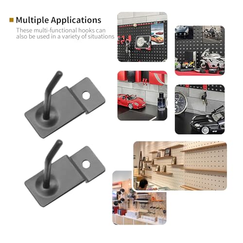 20 Pack 2 Inch Slatwall Hooks, Black Coat Rack Slat Wall Panel Hooks Garage Organization, Pegboard Gridwall Hook for Retail Display