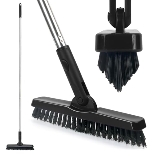 CELOX Grout Brush with Long Handle, Tile Grout Cleaner Brush for Tile Floors, for Shower Tile, for Cleaning Grout - color: Black