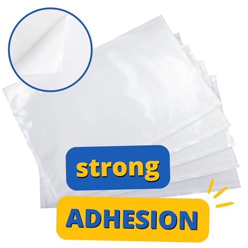 Pack 100 Clear Plastic Self-Adhesive Shipping Label Sleeves - Packing Slip Envelope Pouches - Durable, Waterproof, Easy Peel & Seal - Perfect for Mailing, Packing Documents & Labels | 6" x 9"