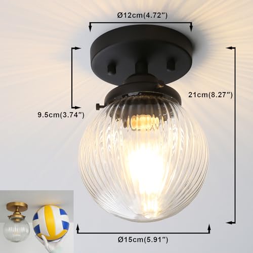 Yosoan 1-Light Indoor Black Flush Mount Hallway Ceiling Light - color: Black