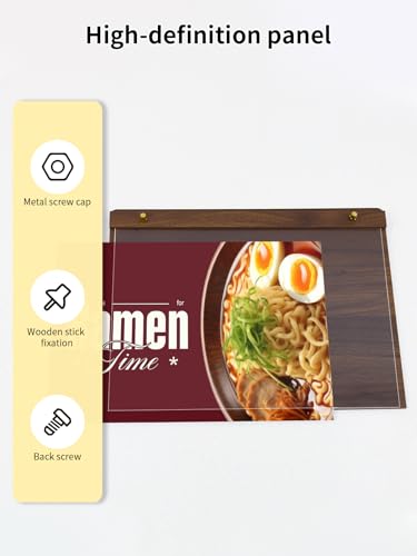 Acrylic Sign Holder 8.5 x 11, Tabletop Horizontal with Wood-Color Base - size: 11X8.5 Inch