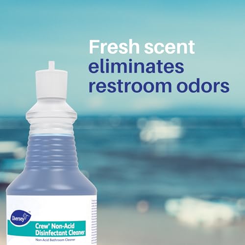 CREW Diversey 100925283 Neutral Non-Acid Bowl & Bathroom Disinfectant, 32 oz Squeeze Bottle, 12/CT - size: 32 Fl Oz (Pack of 12)