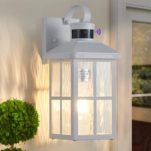 Motion Sensor Porch Light Dusk to Dawn Outdoor Wall Light - color: White 1
