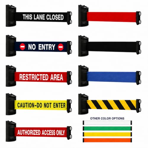 Magnetic Retractable Wall Barrier - Temporary Crowd Control Tool for Safety Queue Solution - 120" Belt Length Coverage with Strong Magnets by VIP Crowd Control (Black) - color: 120" Black