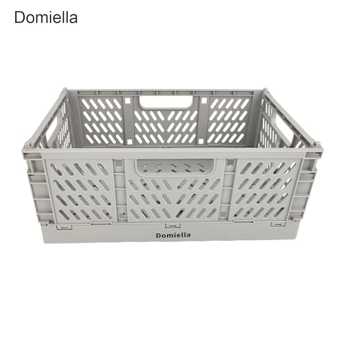 2 Pack Stackable Storage Crates, Plastic Foldable Baskets Small Gray - color: Gray, size: Small: 11.8" x 7.8" x 4.7"