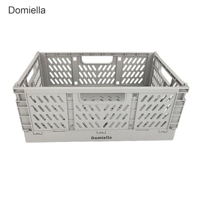 2 Pack Stackable Storage Crates, Plastic Foldable Baskets Small Gray - color: Gray, size: Small: 11.8" x 7.8" x 4.7"