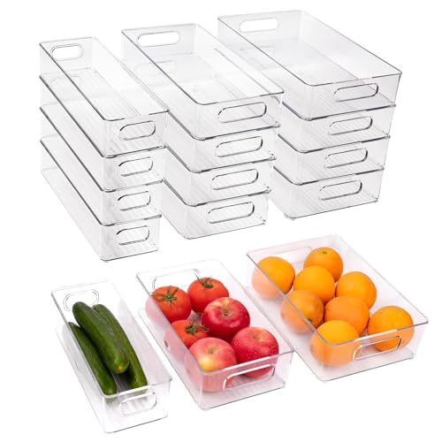 12 Pack Refrigerator Organizer Bins - size: 12 Pack