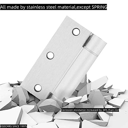 3.5" Self Closing Stainless Steel Hinges, 2 Pack - color: Silver-2PACK