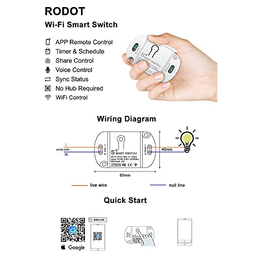 16A Inline WiFi Smart Switch Relay, 120V Smart Life Wireless Module - style: 16A 2 Pcs.