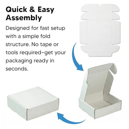 Mailer Boxes Bulk Sale 50 PCS – Shipping Cartons for Small Business - 9x9x4 - White/White - 50 Pack - size: 9x9x4