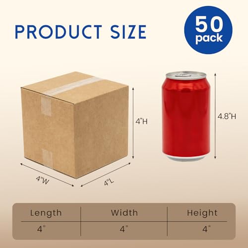 Mefleet 4x4x4" Shipping Boxes 50 Pack Small Corrugated Cardboard Box Brown - size: 4x4x4 inches (50 Pack)
