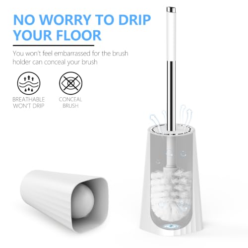 SetSail Toilet Brush, Holder Toilet Brushes for Bathroom,White,2 Packs - color: White, size: 2 packs