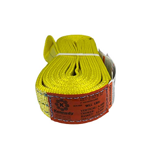 Kennedy Wire Rope & Sling Company 2inches x 12' 2-Ply Twist Eye Polyester Lifting Sling (Various Sizes in Listing) Made in The USA - color: 2" 2-Ply Twist Eye (Type 4), size: 2" x 12'