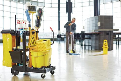 Rubbermaid Commercial Products WaveBrake 26QT Side-Press Mop Bucket, Yellow - size: 26 Qt.