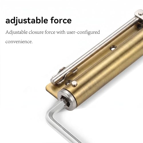 Automatic Door Closer, Adjustable Force and Speed, 120 lb, Gold - color: Satin Gold