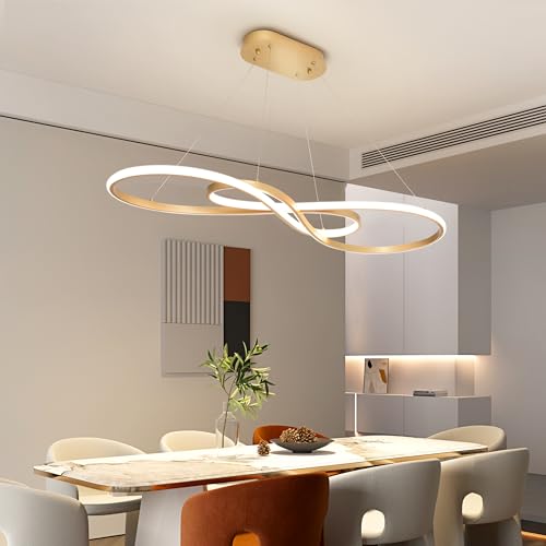 Modern LED Pendant Light,Gold, Dimmable Chandelier - color: Gold