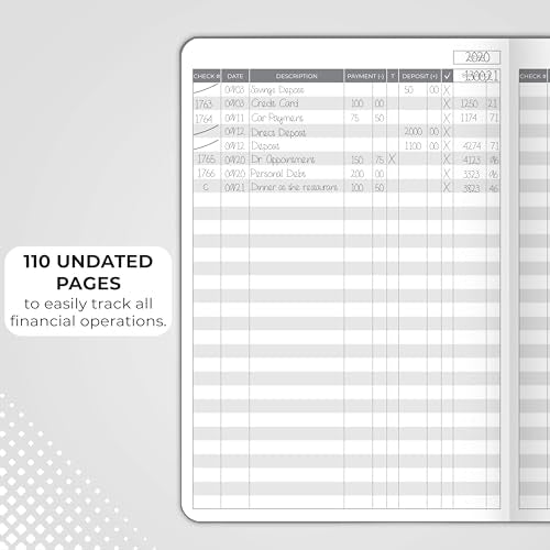 Clever Fox Check Register Book, Checkbook Ledger, 5.8x8.3 Grey - color: Gray, size: A5 (5.8'' x 8.3'')