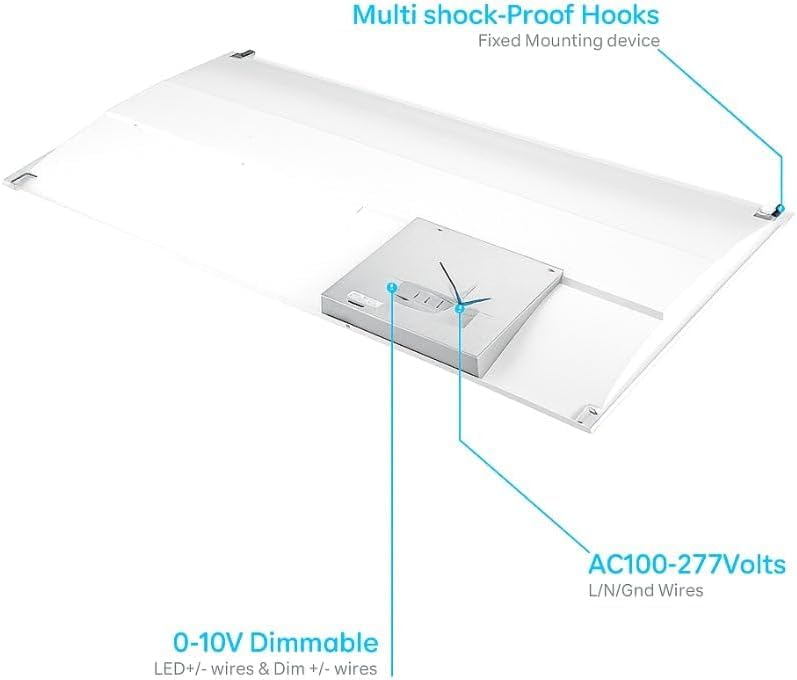 30 Pack 2x4 Center Basket LED Troffer Panel Light, 30/40/50/60/72W, 5CCT 3K|3.5K|4K|5K|6.5K,Dimmable Drop Ceiling Lights,3750/5000/6250/7500/9000 Lumens,120-277V, ETL Premium - size: 30 Pack - 2x4Troffer