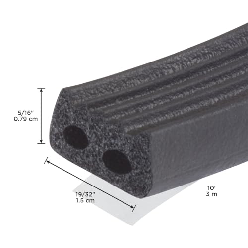MD Building Rubber Auto & Marine Weatherseal, Black, 10ft x 19/32in - size: 10 Ft.