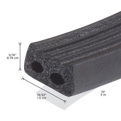 MD Building Rubber Auto & Marine Weatherseal, Black, 10ft x 19/32in - size: 10 Ft.