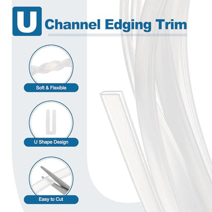 PATIKIL 13Ft U Channel Edging Trim 1/32" Slot Fits 1/64"-5/128" Edge - size: 13Ft Long,1/32" Slot,5/16"Wx5/128"Tx1/8"H