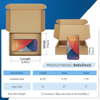 Famagic 25 Pack 9x6x2 Brown Small Shipping Boxes for Small Business, Gifts - color: Brown, size: 9x6x2" 25pcs