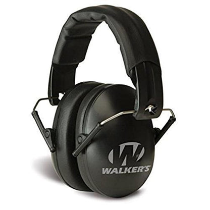 Walker's Unisex Adult's Lightweight Foldable Hearing Protection 22 dB Noise Reduction Pro Low-Profile Earmuffs - color: Black, size: One Size (Pack of 6)