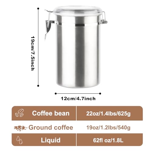Walktosun Stainless Steel Food Container with Clear Lids Airtight Storage Container Stackable Small Canisters Kitchen Pantry Storage for Cereal, Snacks, Candy, Herbs, Spices, Sugar, Tea (Silver) - color: Sliver