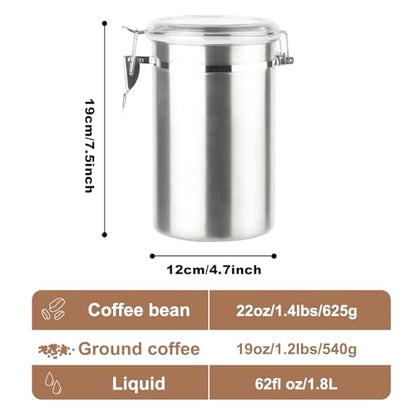 Walktosun Stainless Steel Food Container with Clear Lids Airtight Storage Container Stackable Small Canisters Kitchen Pantry Storage for Cereal, Snacks, Candy, Herbs, Spices, Sugar, Tea (Silver) - color: Sliver
