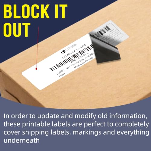 LLIKED 1400 Thermal Labels 4"x1", Strong Adhesive Shipping Labels - size: 4"x1"-1 Roll