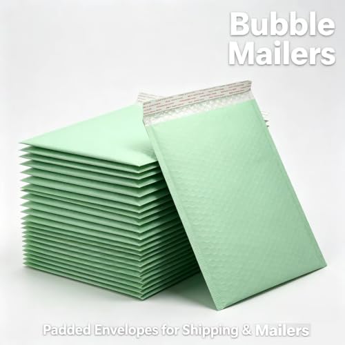 Green13x10 Inch 25Pcs Bubble Mailing Shipping Seal Packaging Envelope Bags - color: Light Green-25PCS, size: L13xW10 inch
