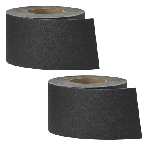 3M Safety-Walk Heavy Duty Anti Slip Tape, 4 in x 60 ft, Black Slip-Resistant Tread for Stairs, Steps, Ladders - Adheres Without Wrinkling, Curling or Lifting, Easy Application, 2-Pack - size: 4 Inch (Pack of 2)