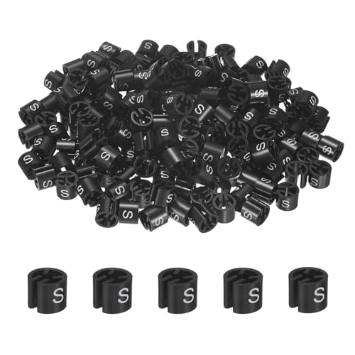 M METERXITY 100-Pack Clothes Hanger Markers, Size S Garment Tag, Black - color: Black, size: Small