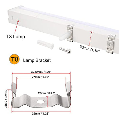 MECCANIXITY T8 Clips Bracket Hanger Fluorescent Tube Light Fixture Holder Clamps with Screws for LED Bulbs Ceiling Lamp, Pack of 20 - size: T8
