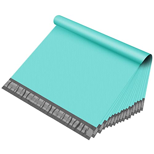Fuxury Poly Mailers 12x15.5" 100 Pc,Medium Shipping Bags Embossed Dots Teal - size: 12x15.5" 100pcs