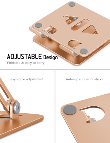 Aoviho Tablet Stand for Desk,Adjustable Tablet Holder,Gold - color: Gold
