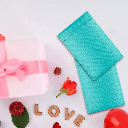 Poly Bubble Mailers, 4,25 x 7 Inch Teal Padded Mailers, Self Seal Shipping Envelopes, Lightweight Poly Mailer Bags, Waterproof Mailing Bags, Pack of 100 - color: Teal, size: 4,25" x 7" / 100 Pack