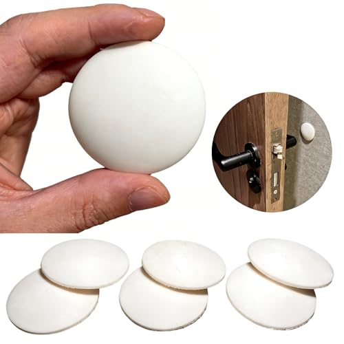 Door Stoppers for Wall, Silicone Door Knob Wall Protector, 2" Round White - size: 6Pcs, Round, White