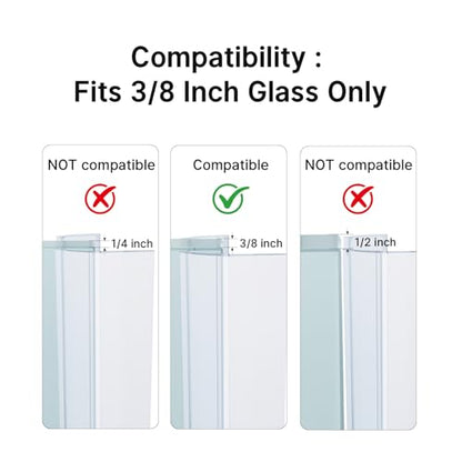 AmazerBath 5-Pack 15.75" Shower Door Side Seal Strip for 3/8"(10mm) Glass - 5 Section Segmented Shower Installation Kit Frameless Glass Door Seal Strip - style: Side Seal 3/8