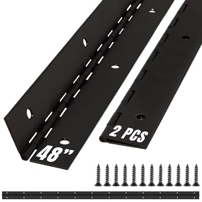 ALBO 48" x 2" Piano Hinge Stainless Steel 304, Black, 2-Pack - color: Black, size: 48 Inch