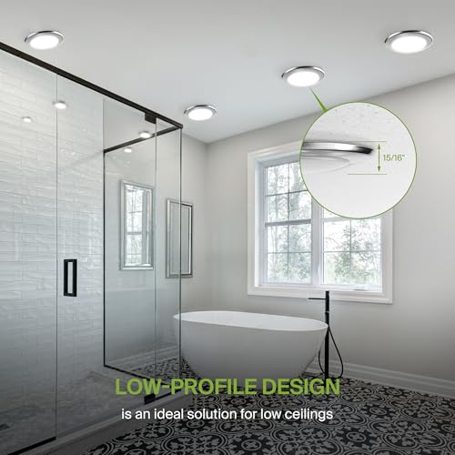 ASD 1 Pack Nickel LED Disk Lights 6 Inch, 5CCT Flush Mount Ceiling Light - color: Nickel, size: 1 Pack