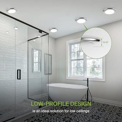 ASD 1 Pack Nickel LED Disk Lights 6 Inch, 5CCT Flush Mount Ceiling Light - color: Nickel, size: 1 Pack