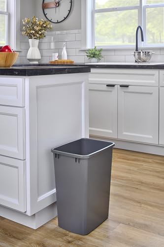 Rev-A-Shelf Double Pullout Garbage Trash Cans for Kitchen Cabinets, 35 Qt - color: Dark Gray, style: 2 Pack